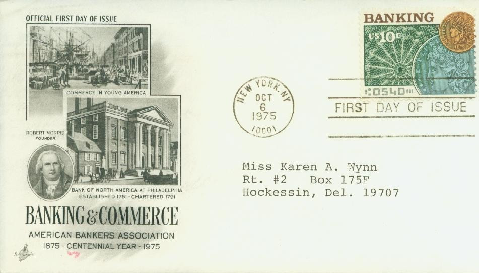 1577 - 1975 10c Banking and Commerce: Silver Dollar - Mystic Stamp