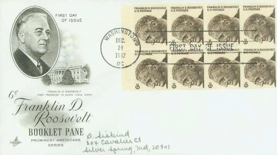 1284b - 1966 6c Prominent Americans: Franklin D. Roosevelt