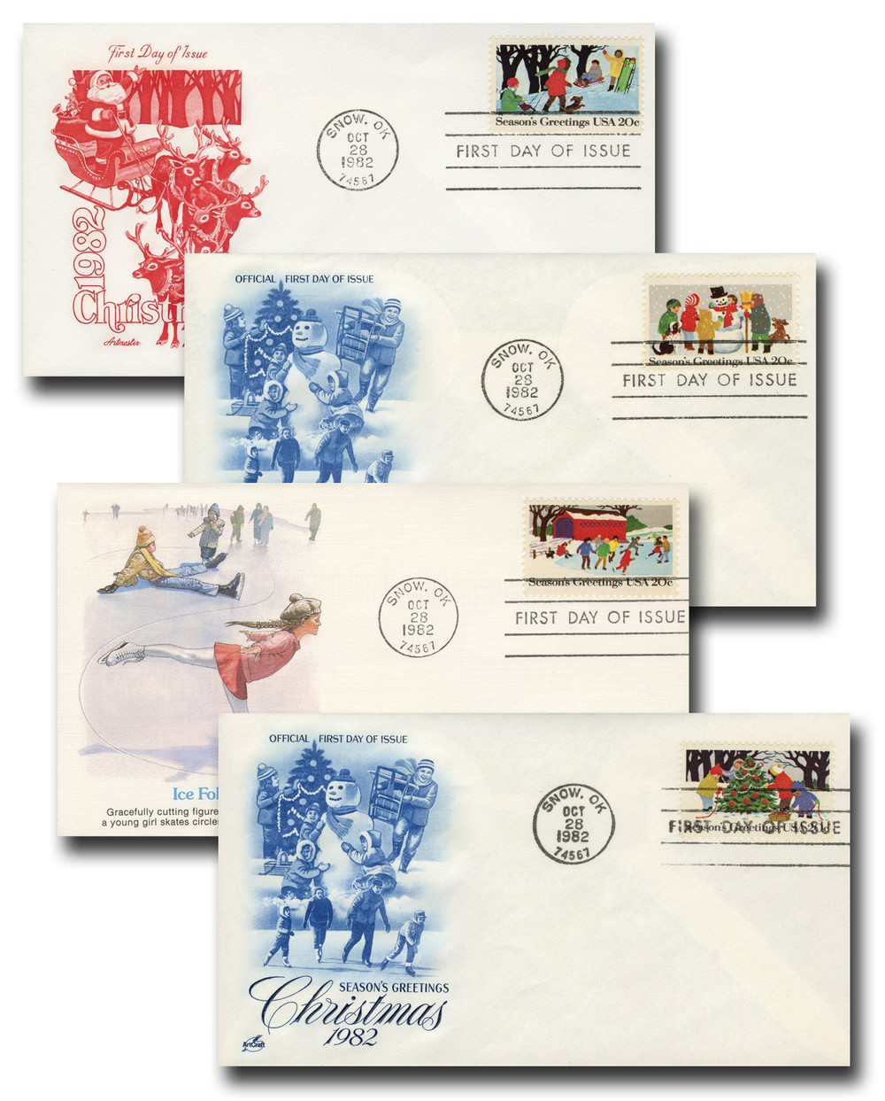 2027-30 - 1982 20c Season's Greetings - Mystic Stamp Company