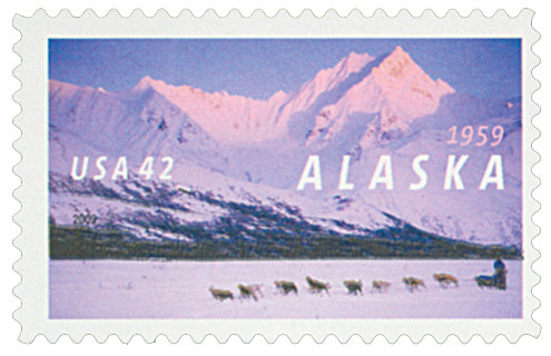 スペシャル‼️ 50s フットボールt 69 ALASKA シングルステッチ 4374 - 2009 42c Alaska Statehood - Mystic Stamp Company