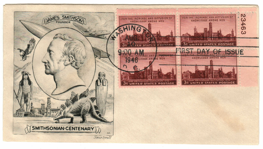 みー（感謝）/3 943 - 1946 3c Smithsonian Institution - Mystic Stamp Company