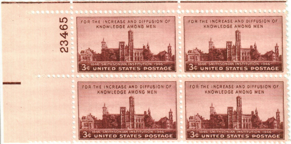 943 - 1946 3c Smithsonian Institution - Mystic Stamp Company