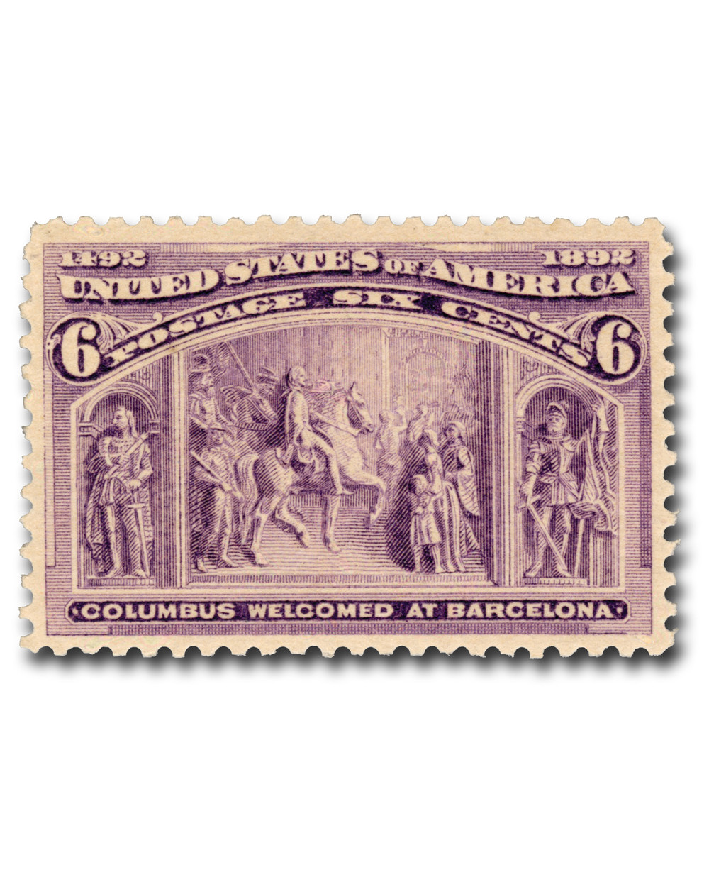 235 - 1893 6c Columbus Welcomed at Barcelona, Purple - Mystic