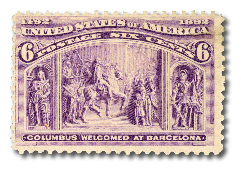 235 - 1893 6c Columbus Welcomed at Barcelona, Purple - Mystic