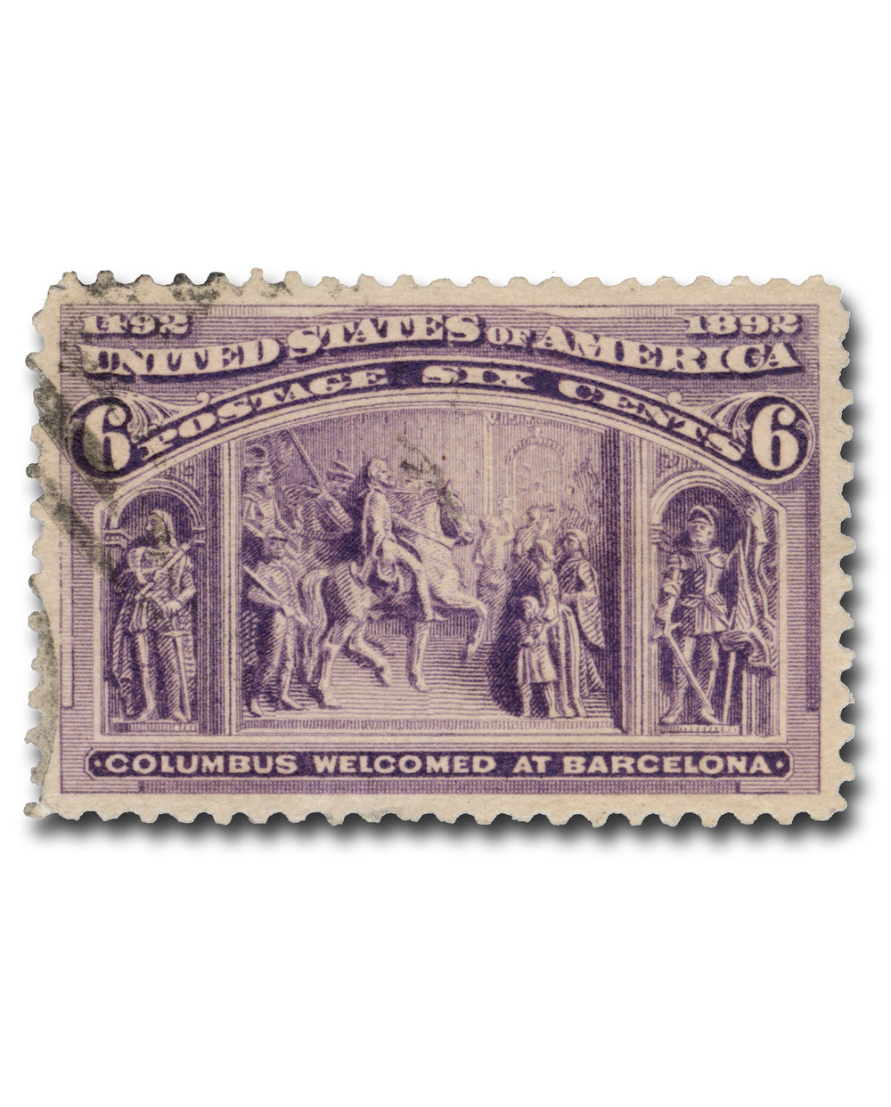 235 - 1893 6c Columbus Welcomed at Barcelona, Purple - Mystic
