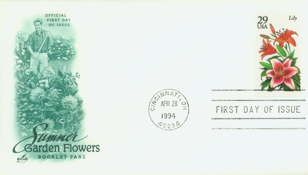 2829 - 1994 29c Summer Garden Flowers: Lily - Mystic Stamp