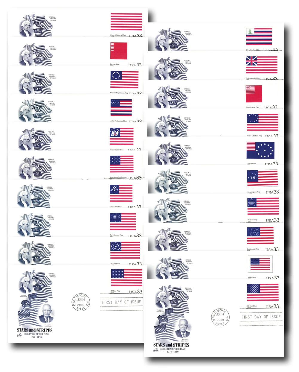 3403 - 2000 33c The Stars and Stripes - Mystic Stamp Company