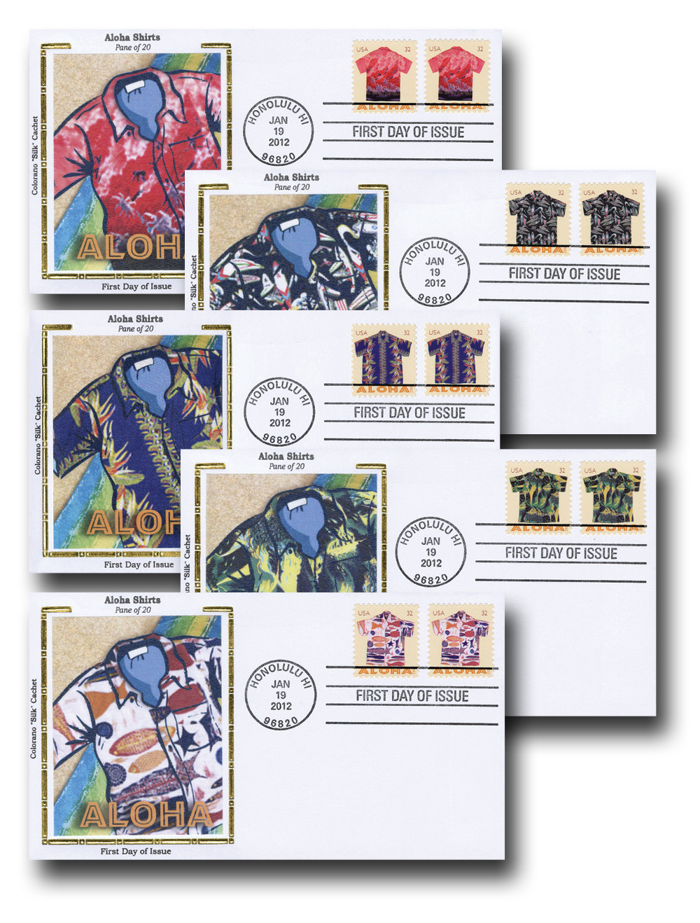 4592-96 - 2012 32c Aloha Shirts - Mystic Stamp Company
