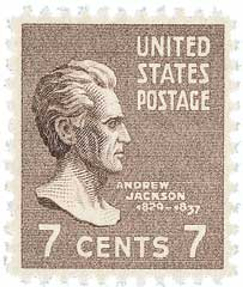 812 - 1938 7c Andrew Jackson, Sepia, Perf. 11x10.5 - Mystic