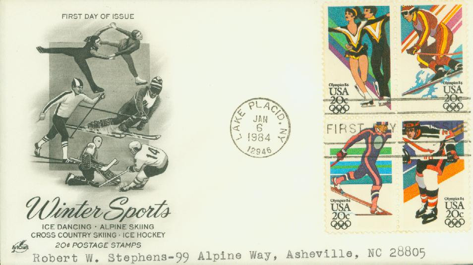 2067-70 - 1984 20c 14th Winter Olympic Games - Mystic Stamp Company