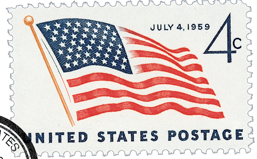1132 - 1959 4c 49-Star US Flag - Mystic Stamp Company