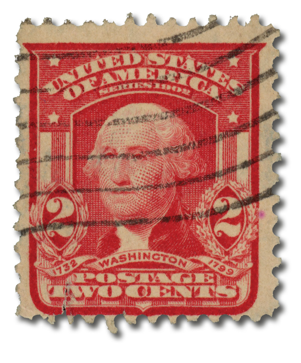 319 - 1903 2c Washington, Carmine, Double Line Watermark, Type I