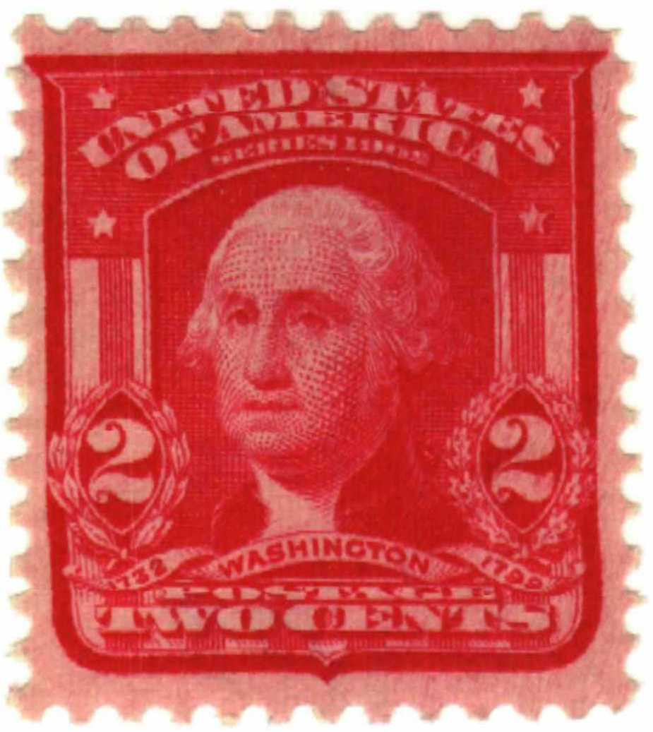 さなぺん 319 - 1903 2c Washington, Carmine, Double Line Watermark, Type I