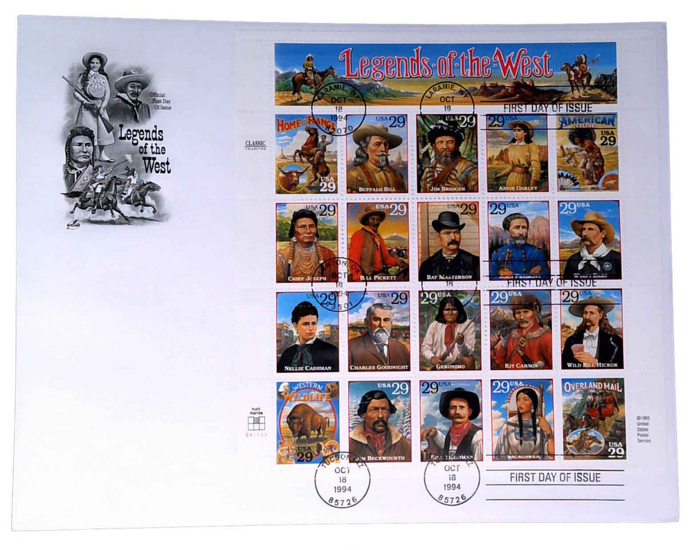 2869 - 1994 29c Legends of the West - Mystic Stamp Company