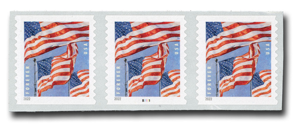 5655 - 2022 First-Class Forever Stamp - Flags (Banknote