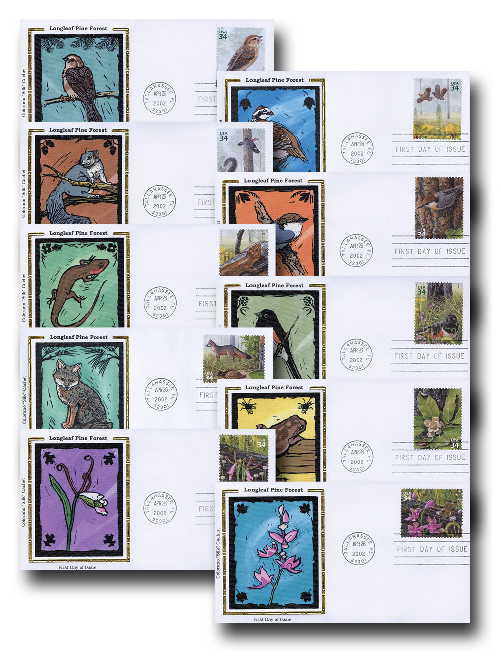 327524 -- Colorano Silk First Day Cover Set -- First Day Cover