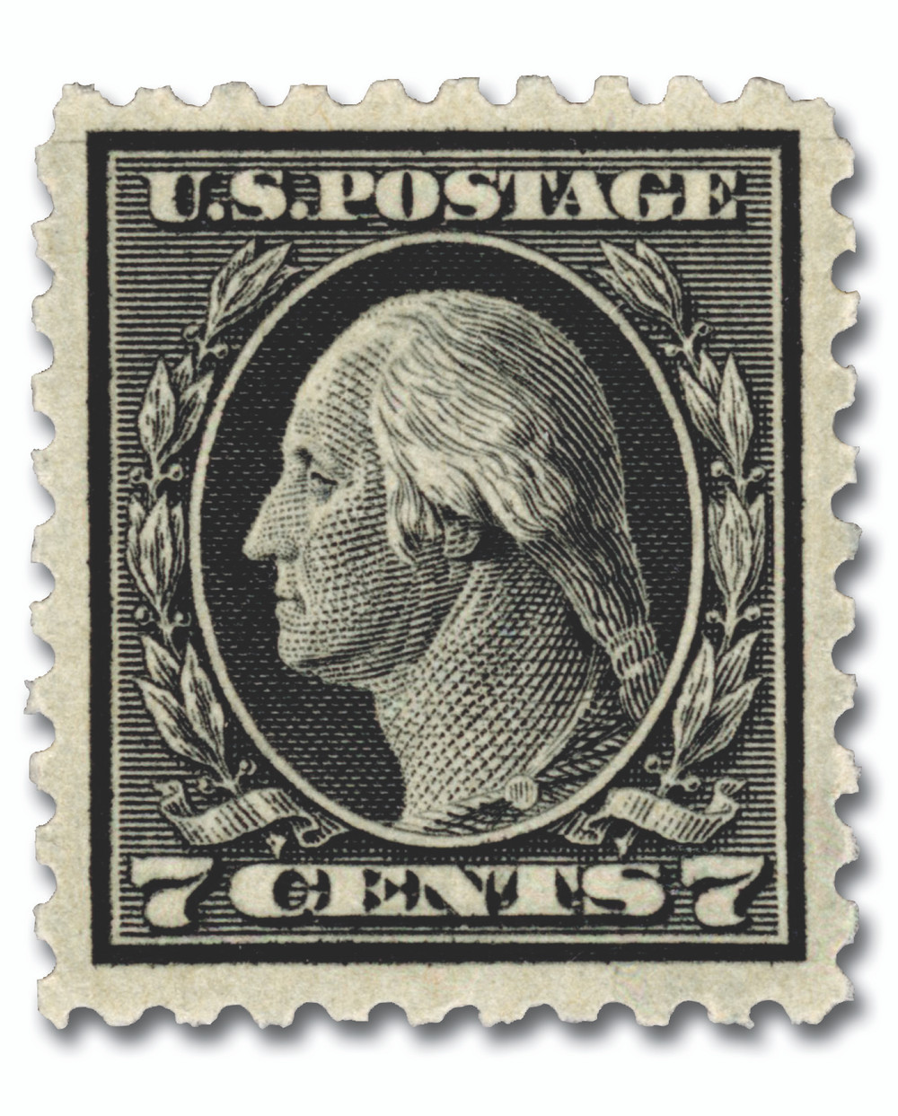469 - 1916 7c Washington, Black, Unwatermarked, Perf. 10