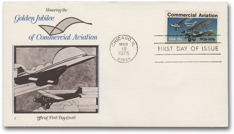 1684 - 1976 13c Commercial Aviation - Mystic Stamp Company
