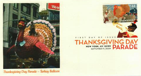 4420 - 2009 44c Thanksgiving Day Parade: Turkey Balloon - Mystic