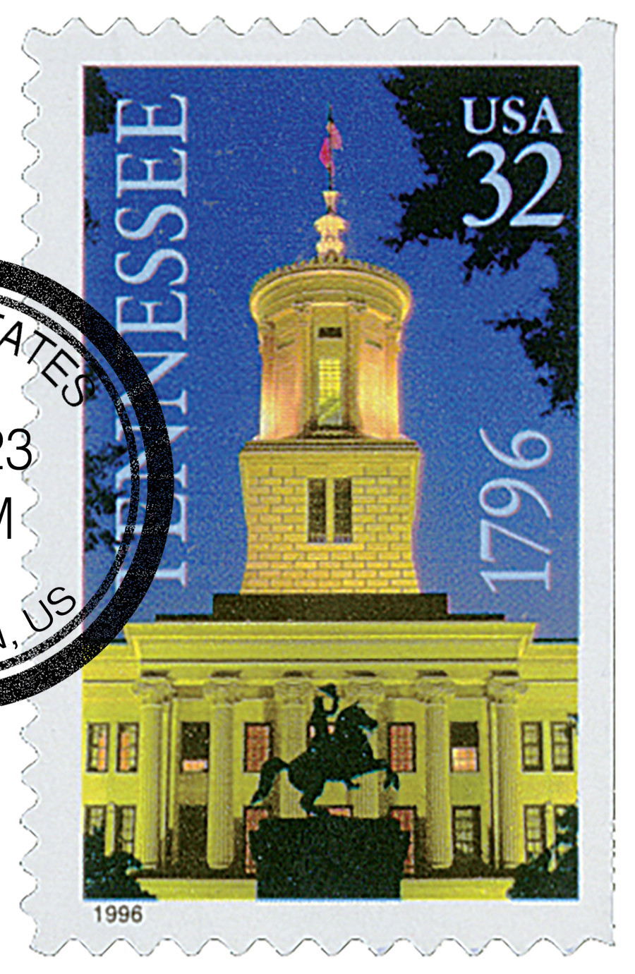 3071 - 1996 32c Tennessee Statehood, booklet single - Mystic Stamp