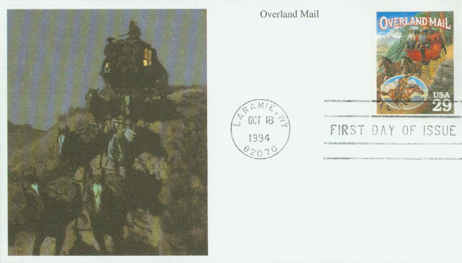 2869t - 1994 29c Legends of the West: Overland Mail - Mystic Stamp