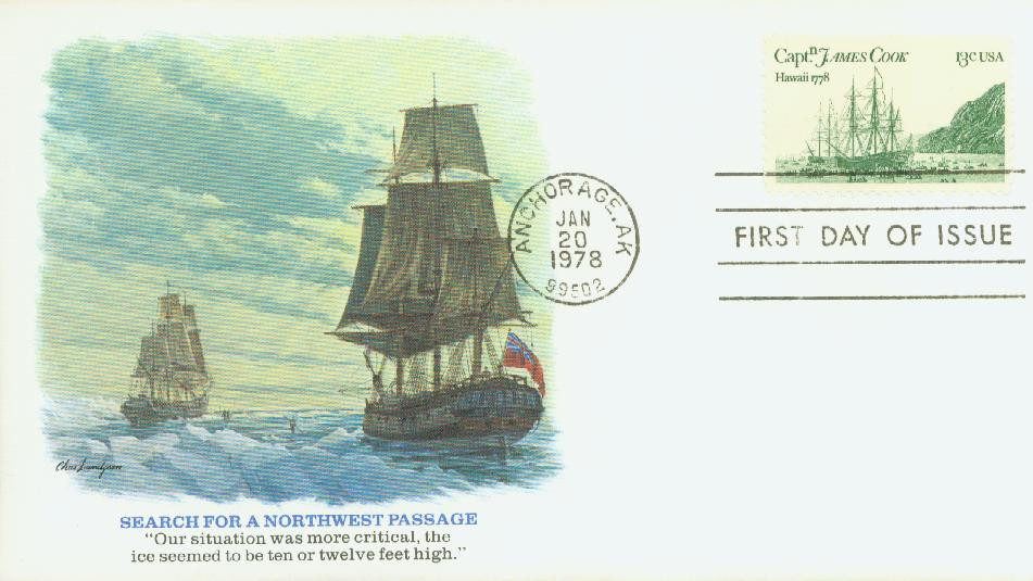 1733 - 1978 13c Captain Cook Bicentennial: Hawaii - Mystic Stamp