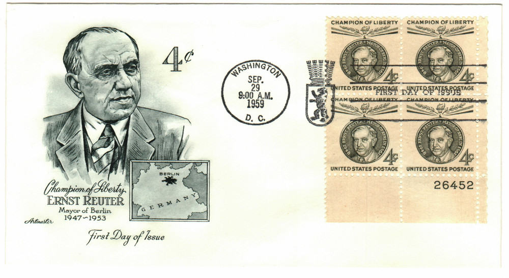301184 -- First Day Cover Plate Block -- First Day Cover