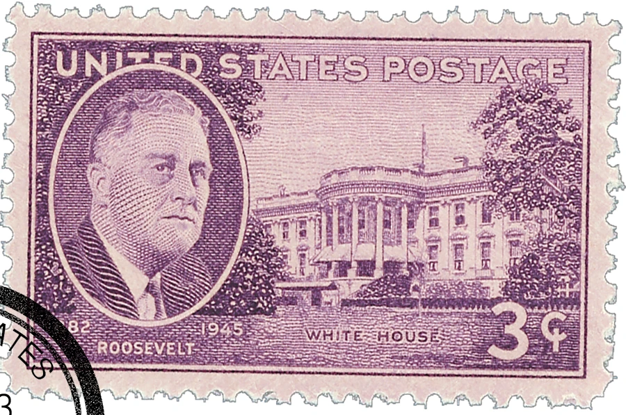 切手03 932 - 1945 3c Franklin Roosevelt & White House - Mystic Stamp Company