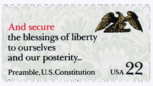 洋書 Platinum Silk Stamp & Seal Collection 2358 - 1987 22c Drafting the Constitution: And Secure - Mystic