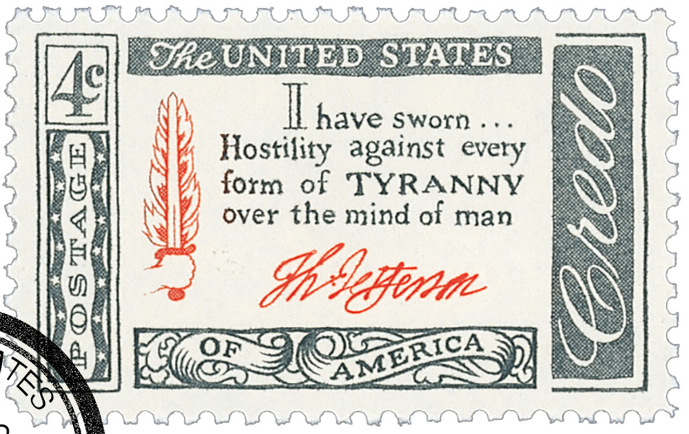 1141 - 1960 4c American Credo: Thomas Jefferson - Mystic