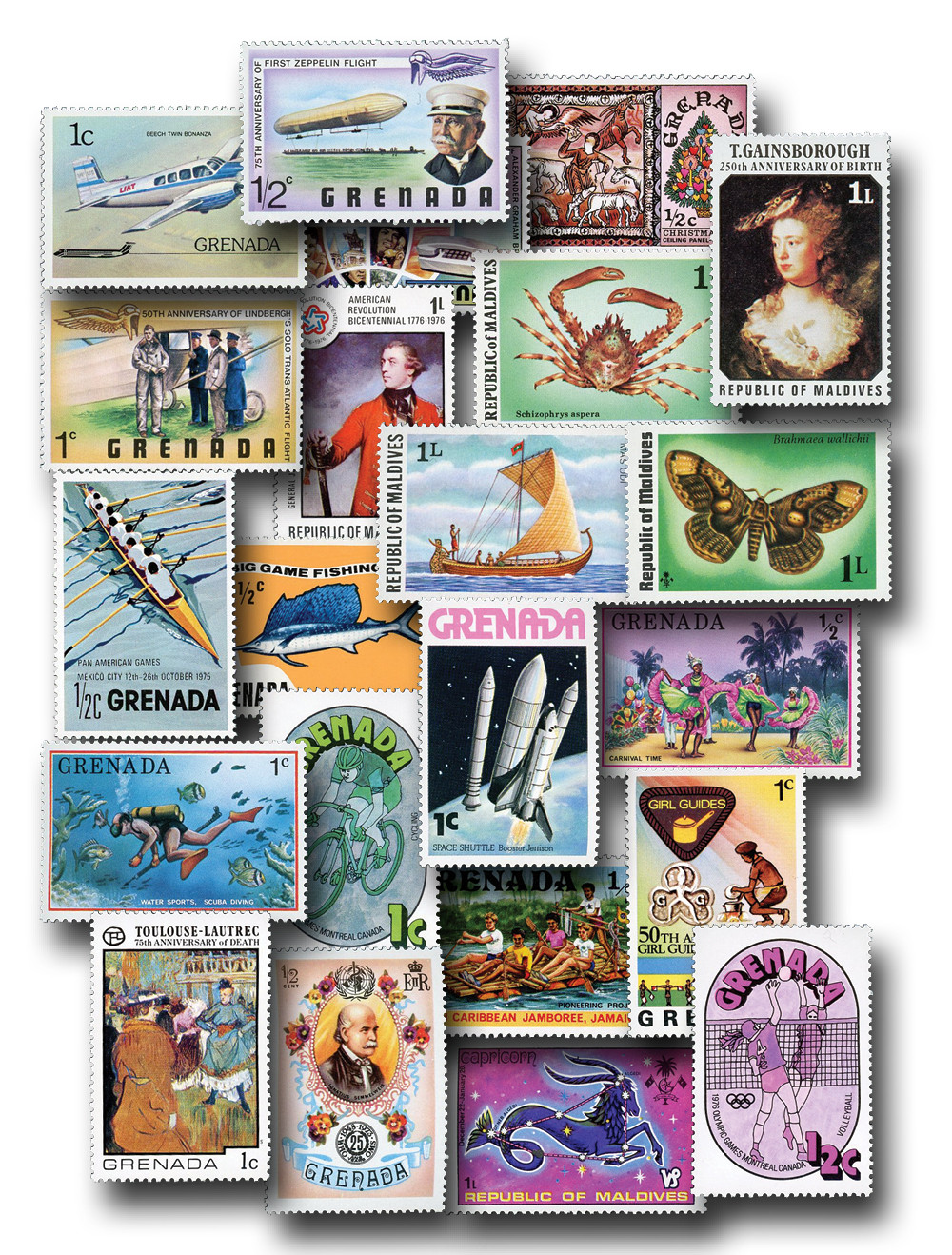 MP2187 - 50 Different British West Indies Stamps - Mystic Stamp