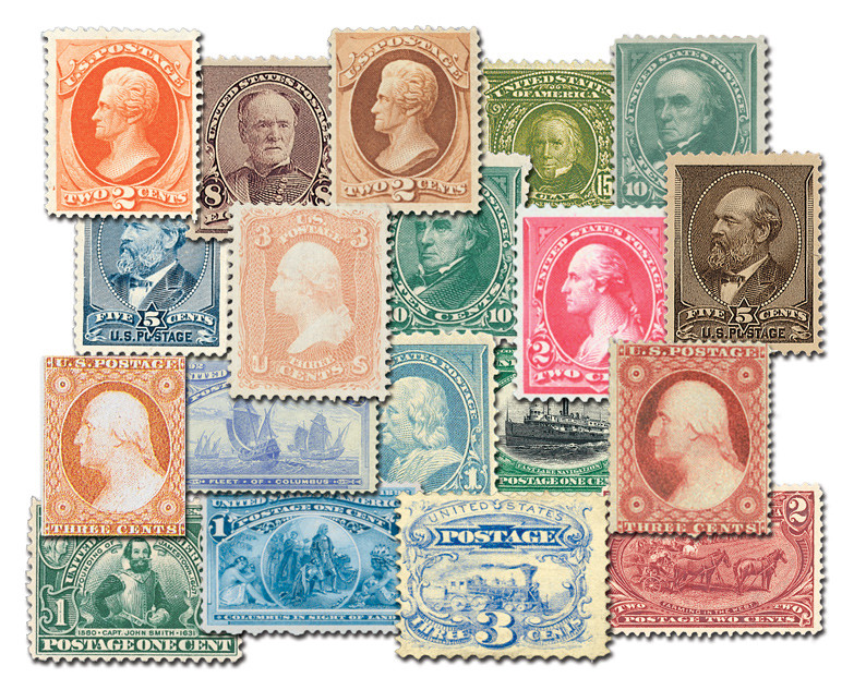 11//328 - 1855-1907 Classic US Stamps, Collection of 19 - Mystic