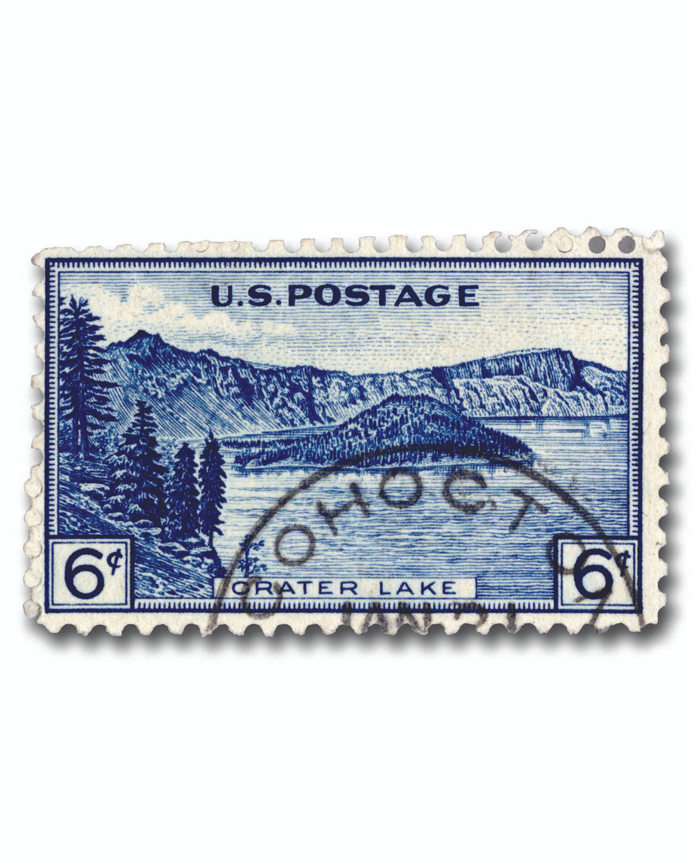 745 - 1934 6c Crater Lake, Oregon, Dark Blue, Perf. 11 - Mystic
