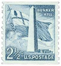 1056 - 1959 2 1/2c Liberty Series: Bunker Hill Monument, Coil
