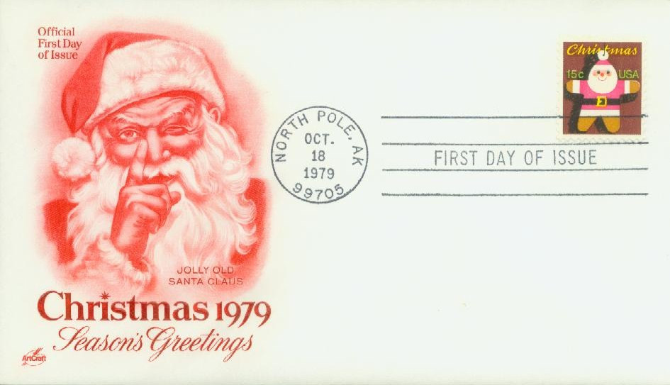 1800 - 1979 15c Santa Ornament - Mystic Stamp Company