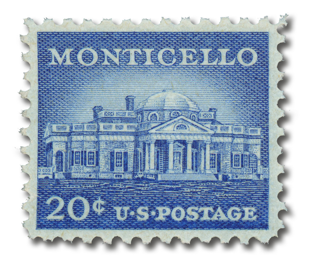 1047 - 1956 20c Liberty Series: Monticello - Mystic Stamp Company