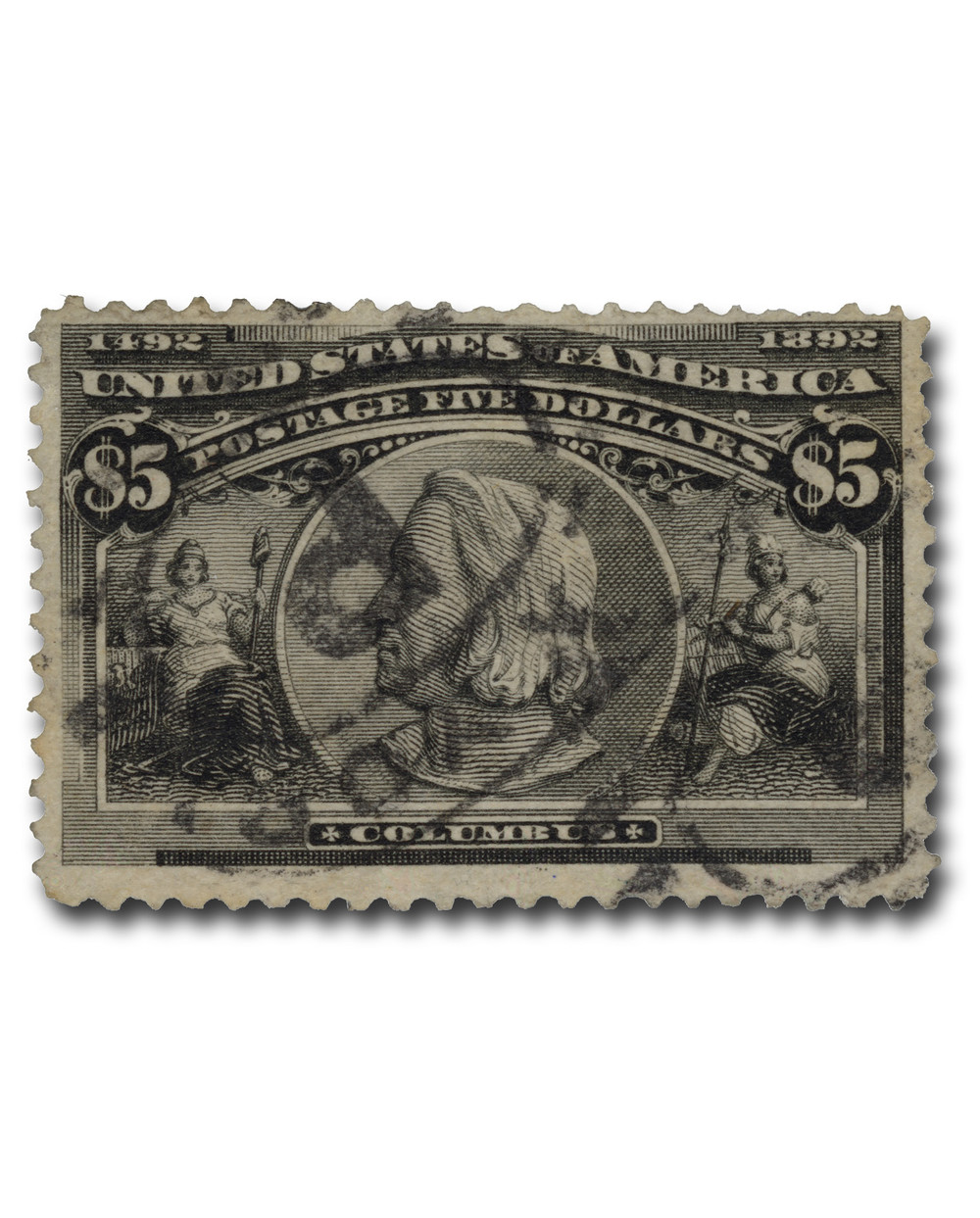 245 - 1893 $5 Columbus, Black - Mystic Stamp Company