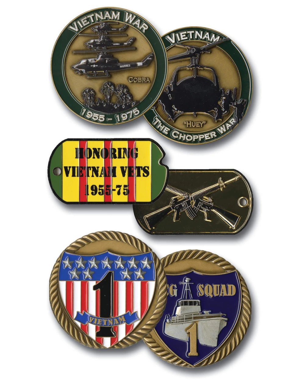 MCN160 - Challenge Coins - Honoring Vietnam Veterans, (3) - Mystic