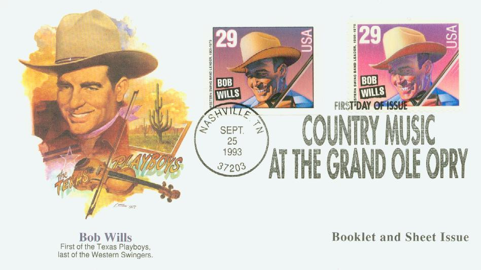 2774 - 1993 29c Country Music Legends: Bob Wills - Mystic Stamp