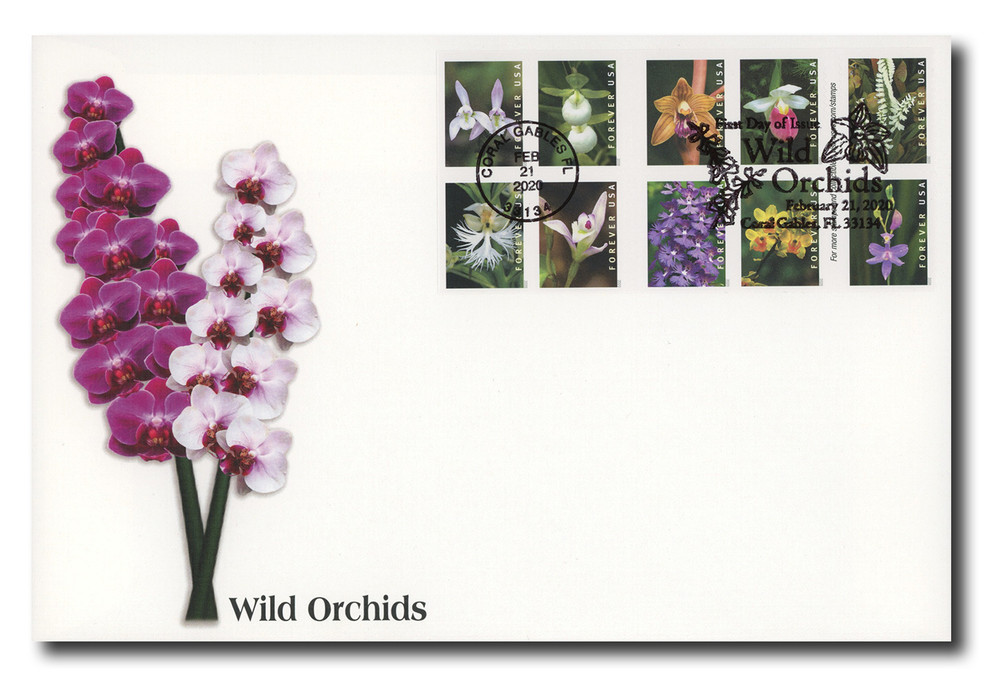 5445-54 - 2020 First-Class Forever Stamp - Wild Orchids (Booklet