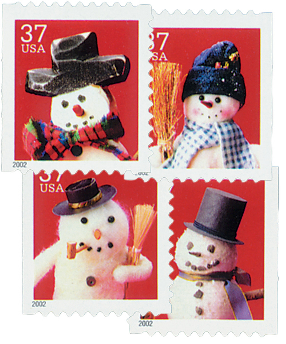3680-83 - 2002 37c Contemporary Christmas: Snowmen