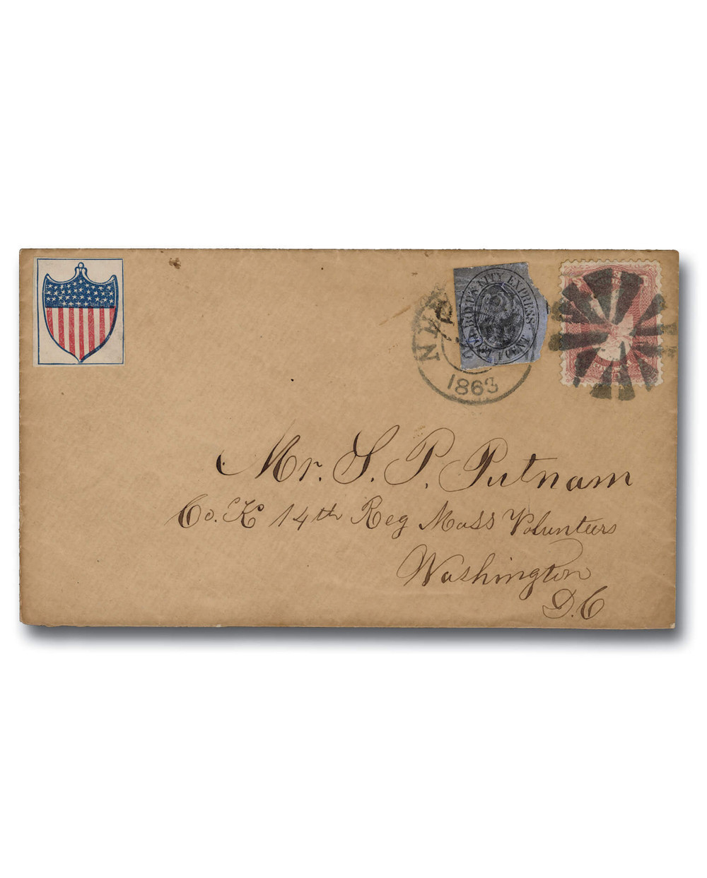 20L17 - 1861 1c Boyd's City Express, Black on Lilac Paper - Mystic