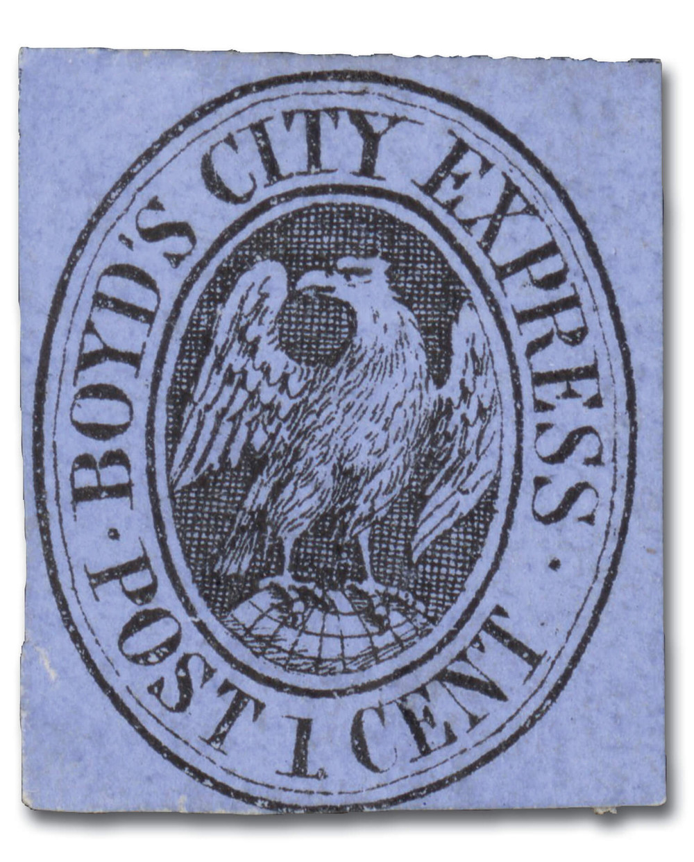20L17 - 1861 1c Boyd's City Express, Black on Lilac Paper - Mystic