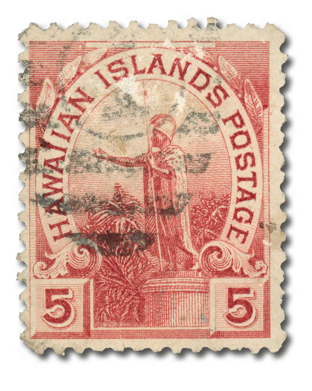 H76 - 1894 5c Statue of Kamehameha I, Rose Lake, Hawaii - Mystic