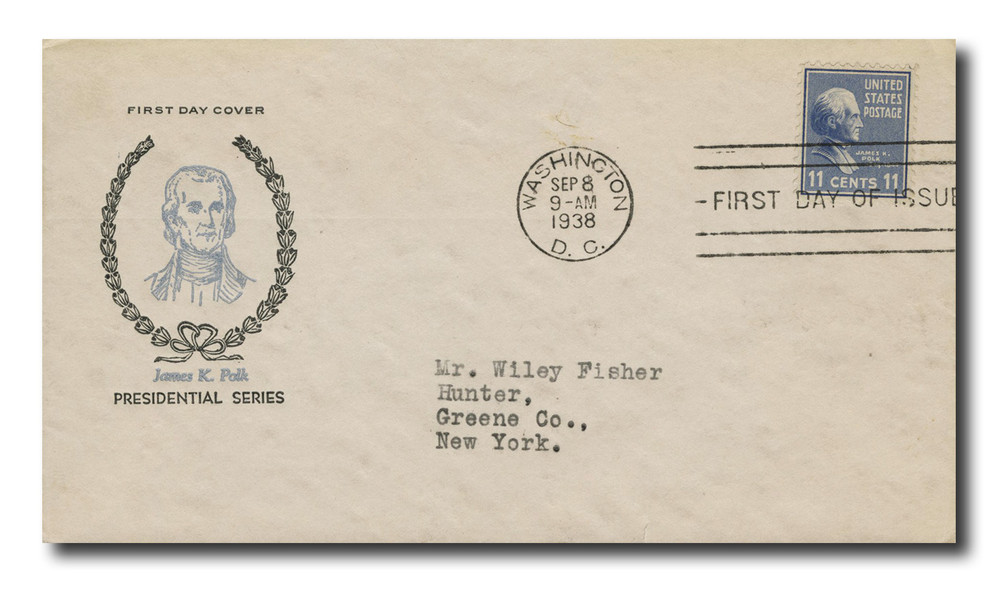 816 - 1938 11c James K. Polk, Ultramarine - Mystic Stamp Company