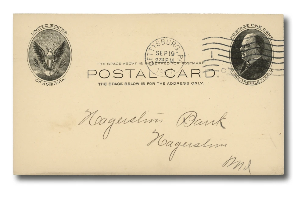 UX18 - 1902 1c William McKinley, Black, Buff, Postal Card - Mystic