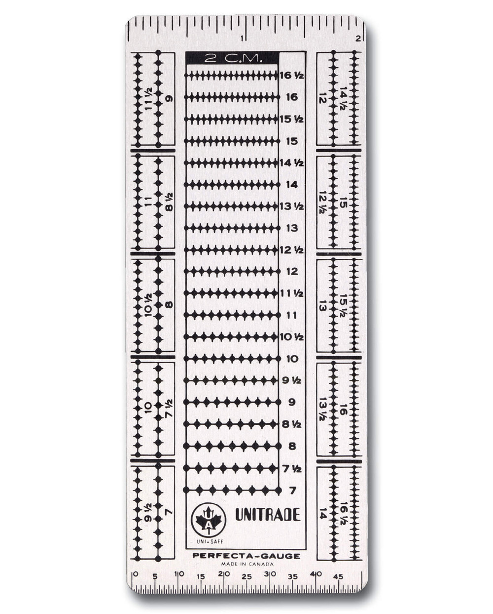 LS144 - Perforation Gauge, Metal Non-Slotted - Mystic Stamp Company
