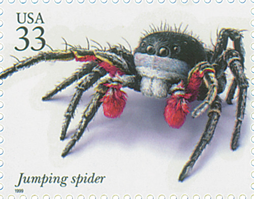 3351t - 1999 33c Insects & Spiders: Jumping Spider - Mystic Stamp