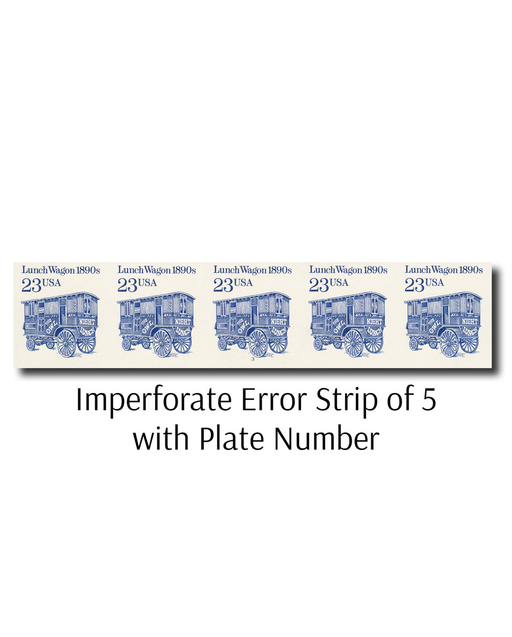 2464b - 1991 23c Transportation Series: 1890s Lunch Wagon, Imperf