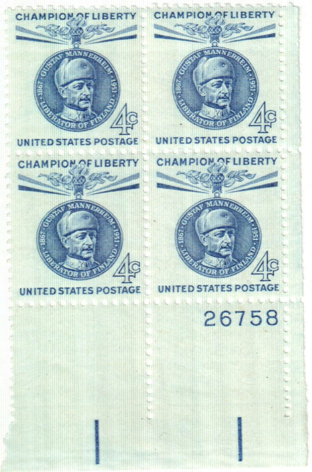1165 - 1960 4c Champions of Liberty: Gustaf Mannerheim - Mystic